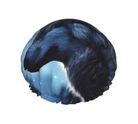 Lonely Wolf Bonnet de douche réutilisable double couche avec bande élastique imperméable pour femme