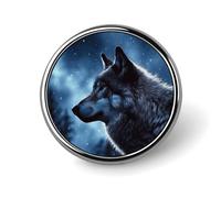 Lonely Wolf Lot de 2 boutons ronds en métal pour chemises et vêtements 2,5 cm
