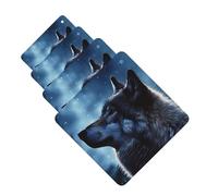 Lonely Wolf Lot de 4 cartes parfumées à suspendre pour voiture, aromathérapie, armoire, salle de bain, voiture, miroir intérieur