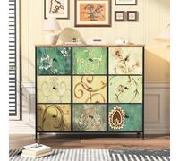 LONELYO Commode à 9 tiroirs Larges pour Chambre à Coucher, Meuble TV avec tiroirs de Rangement pour Placard, Salon, Chambre d'enfant, Couloir, Cadre en métal Robuste