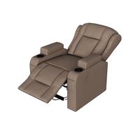 LONELYO Fauteuil Relax Electrique, Fauteuil Convertible, Massage 8 Points, Port de Chargement USB, Fonction chauffante, avec Porte-gobelet et Sac de Rangement, Télécommande Intelligente (Brun)