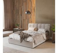 LONELYO Lit Coffre Double 160x200 cm en Velours, Tête Capitonnée, Éclairage LED 7 Couleurs et Système de Rangement Intelligent, Sommier Intégré, Design Moderne