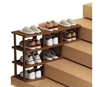 LONEU Étagère à Chaussures en Bambou, Tour à Chaussures Étroite pour Escalier Rangement des Chaussures Porte-Chaussures Vertical pour L'entrée Le Salon la Chambre à Coucher(Size:4 +3+2Tier)
