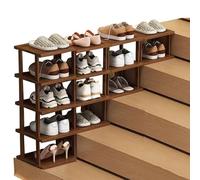 LONEU Étagère à Chaussures en Bambou, Tour à Chaussures Étroite pour Escalier Rangement des Chaussures Porte-Chaussures Vertical pour L'entrée Le Salon la Chambre à Coucher(Size:5+4+3+2 Tier)