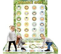 Lonfliness Jeu d'équilibre pour 2 joueurs ou plus, grand tapis de fête pour l'intérieur et l'extérieur, jeux de réunion de famille pour amis, adultes, activité de groupe jungle, cadeau