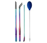 Long Aquarium Tweezers, 4-Piece Aquarium Feeding Set with Rubber Tip, Professional Reptile Terrarium Tools, 10.63x0.39x0.39 inches Precision Aquatic Plant and Fish Tank Accessories
