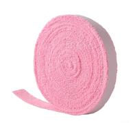 Long bandeau absorbant en fibre pour cannes à pêche, raquettes de badminton et de tennis, réduit la fatigue de la main et améliore la prise en main (5 m, rose)