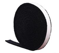 Long bandeau absorbant en fibre, rouleau de 5 m, pour canne à pêche, badminton, raquettes de tennis, antidérapant, doux et confortable (5 m, noir)