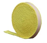 Long bandeau absorbant en fibre, rouleau de 5 m, pour canne à pêche, badminton, raquettes de tennis, antidérapant, doux et confortable (5 m, jaune)