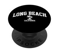 Long Beach California Palm Trees Souvenir de Vacances Vintage PopSockets PopGrip Adhésif