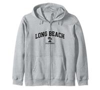 Long Beach California Palm Trees Souvenir de Vacances Vintage Sweat à Capuche