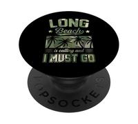 Long Beach m'appelle et Je Dois partir pour Les Vacances de Printemps en Californie PopSockets PopGrip Adhésif