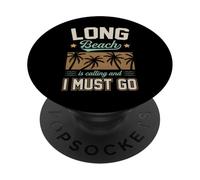 Long Beach m'appelle et Je Dois partir pour Les Vacances de Printemps en Californie PopSockets PopGrip Adhésif