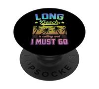 Long Beach m'appelle et Je Dois partir pour Les Vacances de Printemps en Californie PopSockets PopGrip Adhésif