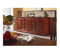 Long buffet - Bois massif d'acacia laqué (Nougat) - Style colonial - OXFORD #414