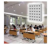 Long casier de rangement pour téléphone portable en acier à 30 grilles avec serrure et fenêtre en acrylique pour école, hôpital et salle de conférence - 80 x 22,6 x 104,9 cm