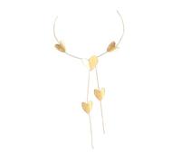 Long collier avec grand pendentif rond/cœur pour femme, design simple et élégant, bijou tempérament, chaîne de cou en forme de cœur, Gold-color, Comme décrit, Comme décrit.