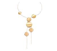 Long collier grand pendentif rond/cœur chaîne de cou pour femme design simple et élégant bijoux tempérament long collier, Gold-color, Comme décrit, Comme décrit.