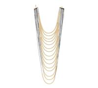 Long collier plastron cascade multi brins chaîne de cou tendance accessoire pour robe bal de fin d'année accessoires de mode