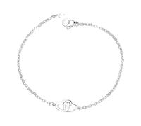 Long collier plastron mignon bracelet creux cœur double cœur, taille unique, Métal, Pas de gemme