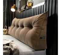 Long coussin de dossier calepin confortable pour lit - Coussin de soutien lombaire pour lire et regarder la télévision - Dossier de lit marron doux - 180 x 50 x 20 cm