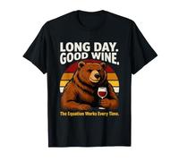 Long Day Good Wine : l'équation Fonctionne à Chaque Fois T-Shirt