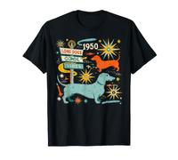 Long Dogs Plaque de Motel Vintage 1950 Motif Teckel du Milieu du siècle T-Shirt