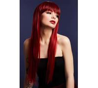 Long Droit Perruque Femmes de Luxe Professionnel Qualité Déguisement Rouge Rubis