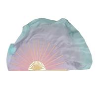 Long éVentail En Soie Grand voile d'éventail de danse en soie véritable, une paire, accessoire de Costume de danse du ventre, accessoires de danse à dégradé fluide(Light purple,1pcs Right 1pcs Left)