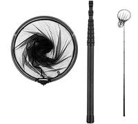 Long Filet de pêche télescopique, Filet de Poisson en Fibre de Carbone, épuisette Portable Longue poignée, équipement de pêche de 3,4 m, Filet revêtu de Caoutchouc, Peut Supporter jusqu'à 9 kg