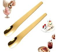 Long-Handle Stainless Steel Dessert Spoon,Reusable Ice Cream Spoons | 316L Stainless Steel Deep Spoon,Mirror Polishing Cutlery Spoons Set,Ergonomic Extended Handle,for Yogurt, Pudding, Ice Cream