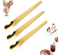 Long-Handle Stainless Steel Dessert Spoon,Reusable Ice Cream Spoons | 316L Stainless Steel Deep Spoon,Mirror Polishing Cutlery Spoons Set,Ergonomic Extended Handle,for Yogurt, Pudding, Ice Cream