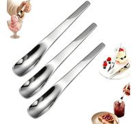 Long-Handle Stainless Steel Dessert Spoon,Reusable Ice Cream Spoons | 316L Stainless Steel Deep Spoon,Mirror Polishing Cutlery Spoons Set,Ergonomic Extended Handle,for Yogurt, Pudding, Ice Cream