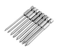 Long Hex Cross Head, 8pcs 75mm 1/4" Hex Shank Drill Bit Set, Magnetic, Screwdriver Bits Set for Wood, Steel, Metal, Plastic, Quick Change Design