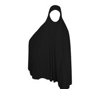 Long hijab islamique Khimar pour femme, doux musulman Ehram Ihram Ihram - Robe de prière pour la maison, le bureau, la Madrassa, l'Umrah, le Hajj, le Ramadan, l'Aïd, Cadeau, Noir , taille unique