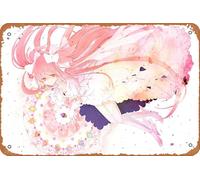 Long HOrange HPantyhose, Puella Magi Madoka Magica, Madoka Kaname, Bow, Orange Eyes, Ultimate Madoka Anime Poster Décoration murale rétro en métal 20,3 x 30,5 cm