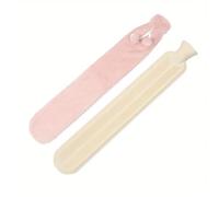 Long Hot Water Bottle Bag with Detachable Cover, Rubber Waist, Hand, and Foot Warmer 1L Pour Ventre Cou(Pink)