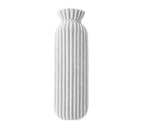 Long Hot Water Bottle with Plush Cover for Pain Relief 1L | Premium PVC material with soft plush cover, provides soothing heat for pain, fits for home office Grey 500ML