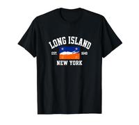 Long Island Drapeau NY Souvenir Natif Long Islander Map NYC T-Shirt Graphique avec Valeur