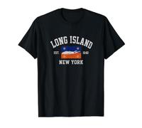 Long Island Drapeau NY Souvenir Natif Long Islander Map NYC T-Shirt Graphique avec Valeur