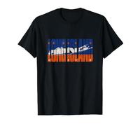 Long Island Drapeau NY Souvenir Natif Long Islander Map NYC T-Shirt Graphique avec Valeur, Homme, Noir, M