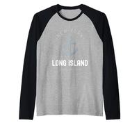 Long Island New York Vintage Ancre LI NY établie en 1640 Manche Raglan