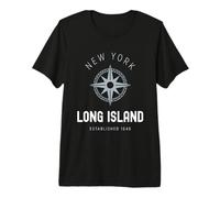 Long Island New York Vintage LI NY Compas établi en 1640 T-Shirt Haut de Gamme