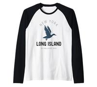 Long Island New York Vintage LI NY Duck établi en 1640 Manche Raglan