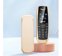 LONG-J60 4G Mini Feature Phone 0,66 pouce Téléphone étudiant 600mAh Bluetooth MP3 SOS Seulement 27g Or