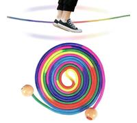 Long Jump Rope - Children's Rainbow Skipping Rope | 40 m Multiplayer Jump Ropes | Réglable en bois Poignée pour sports Playground School Activities, Kids Outdoor Indoor