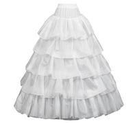 Long Jupon, 4 cerceaux, Jupons pour Femmes 4 Cerceau de Cerceau Jupon pour Robe de mariée, 5 Couches de Bouche
