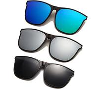 Long Keeper 3Paires Lunettes de Soleil Polarisé Clip UV400 Lunettes de conduite extérieure Conduite/pêche Eyewear, homme et femme