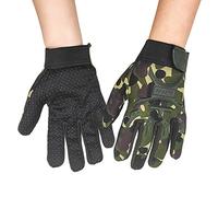 Long Keeper Gants Velo Enfant - Gants de Cyclisme Sports Foot VTT Moto Cross Course BMX à Doigts Complets Mitaine avec Grip en Silicone pour Enfant Garçon Fille