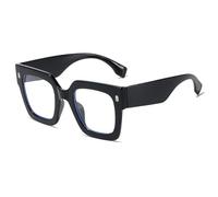 Long Keeper Lunettes Anti LumièRe Bleue CarréE Pour Femme Homme Monture Grand Carré Lunette Gaming Anti Fatigue Oculaire (noir brillant clair)